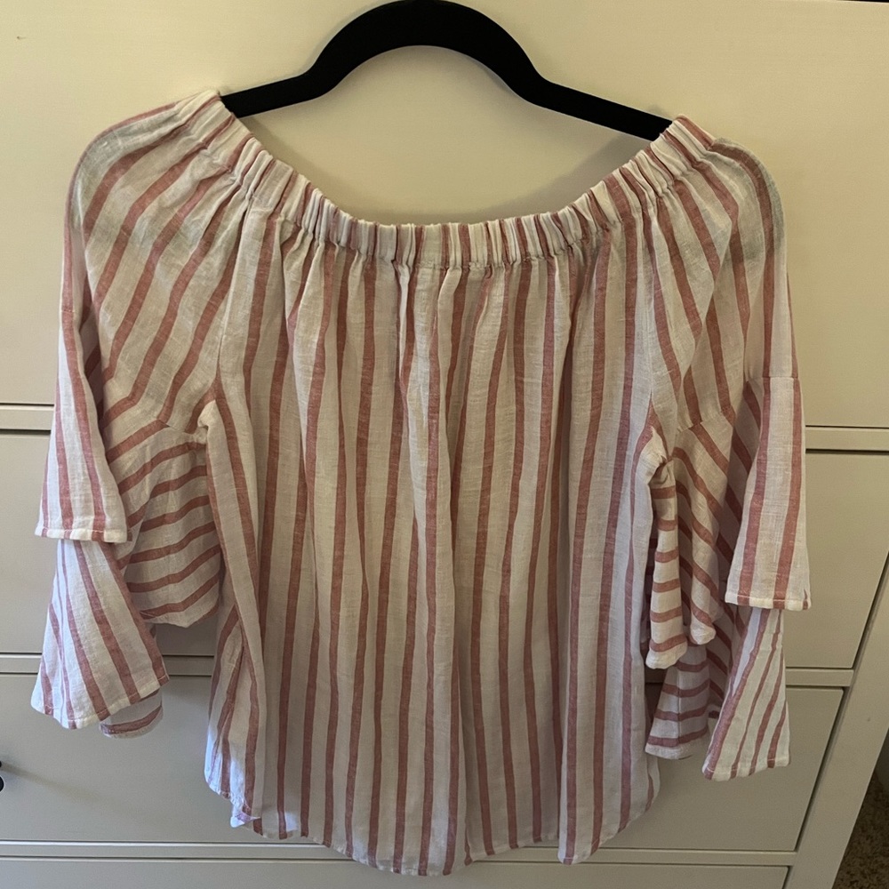 Linen off shoulder blouse